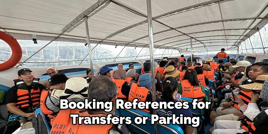Booking References for Transfers or Parking
